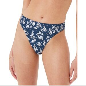 Roxy Juniors' Hibiscus Haven High Leg Bikini Bottoms - Navy
